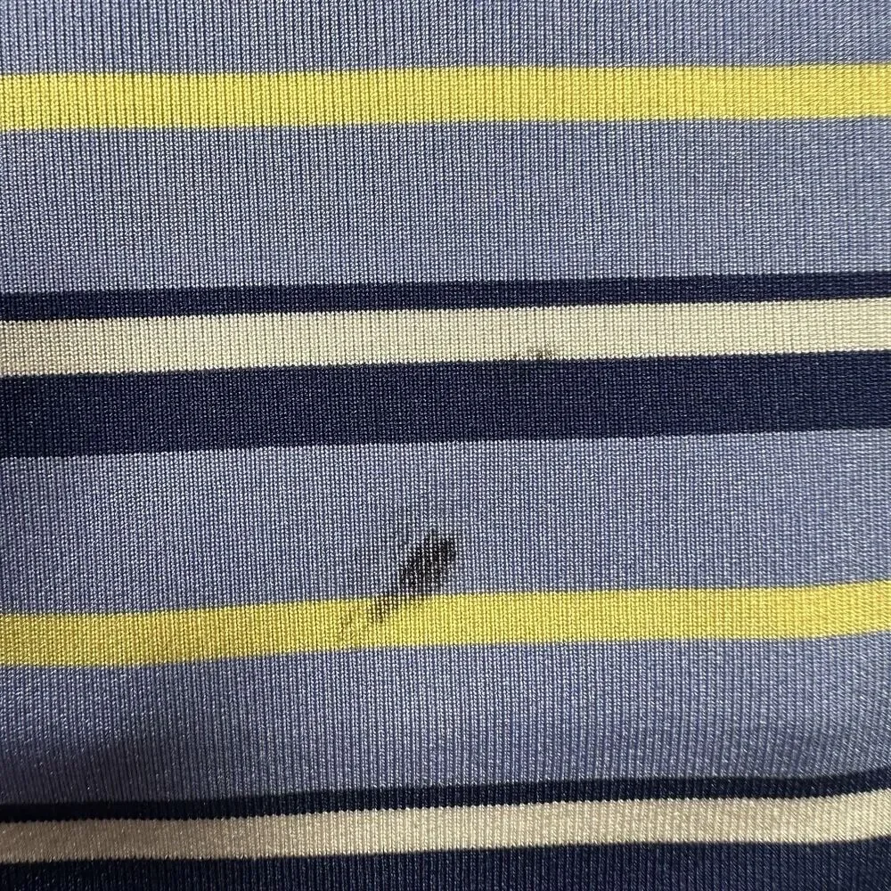 Ralph Lauren RLX Performance Polo Men's Large Blue & Yellow Stripe Golf Wicking